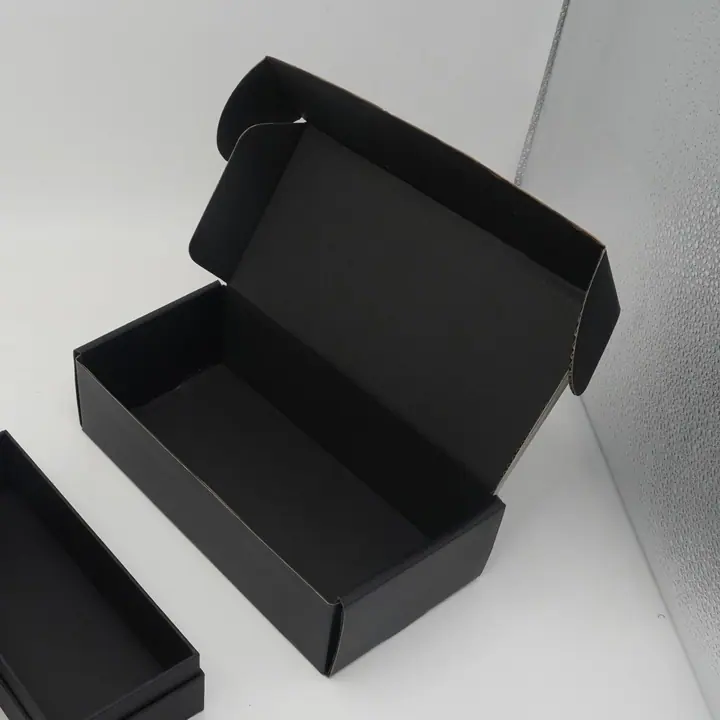 Black Corrugated Shipping Packaging Box Cardboard Paper Mailing