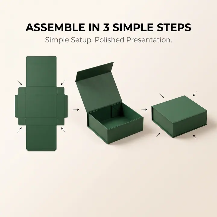 Eco Friendly Cosmetic Collapsible Boxes Rigid Foldable Paper