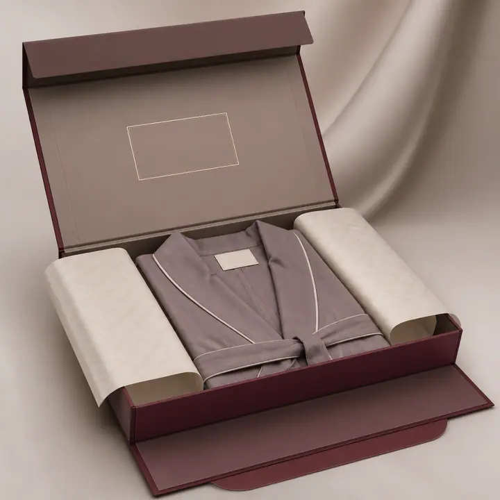 Foldable Clothing Paper Box Magnetic Flap Embossing UV