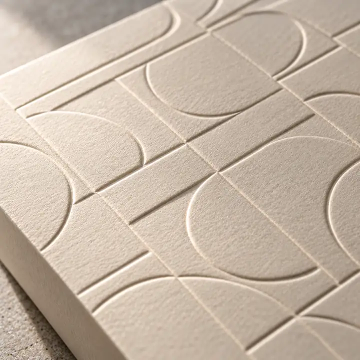 Embossing & debossing close-up